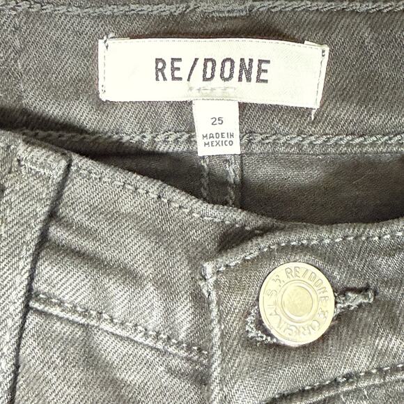 RE/DONE High Rise Stove Pipe Jeans Black Size 25 Straight Leg NWT - Picture 3 of 7
